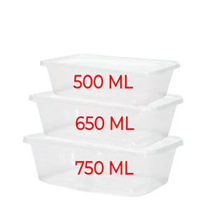 Plastic Hot Food Container with Lids - 750cc Standard Duty - 50x Per Pack